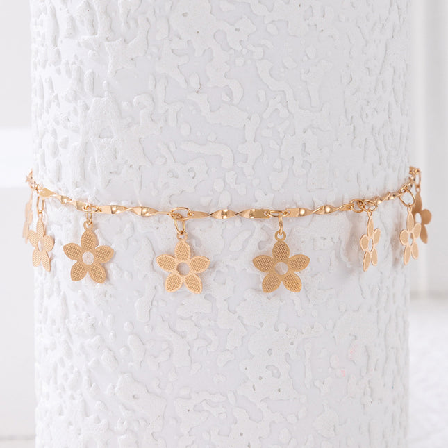 Flower Disc Single Layer Anklet