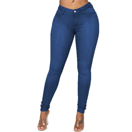 Women's High Waist High Elastic Small Pencil Holder Jeans