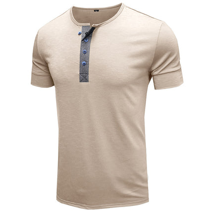 Kurzärmliges Sommer-T-Shirt aus Baumwolle mit Rundhalsausschnitt für Herren