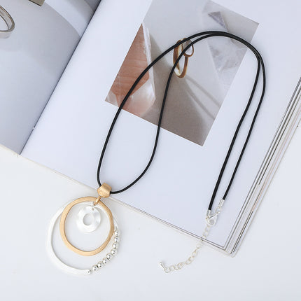 Ovale geometrische Metall-Mode-einfache lange Halskette