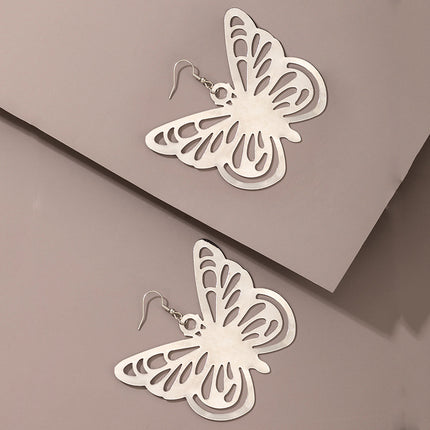 Glossy Butterfly Chain Cutout Earrings