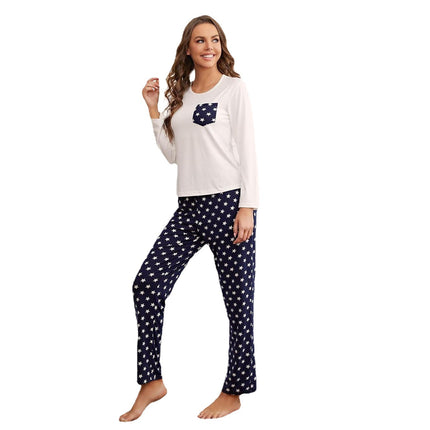 Homewear Langarm Top Polka Dot Pants Home Pyjamas