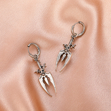 Retro Skull Earrings Gothic Punk Old Earrings Halloween Gift Couple