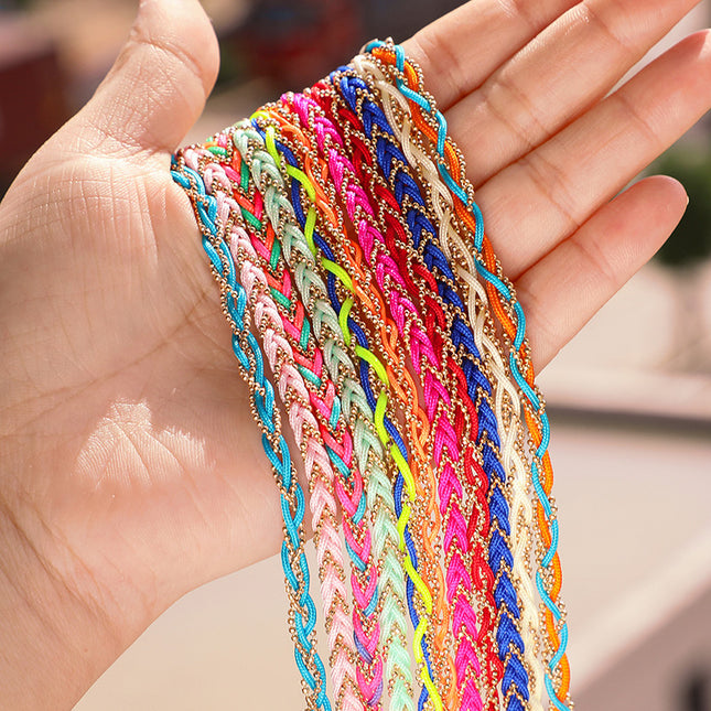 Pulsera de cordón de color trenzado étnico individual