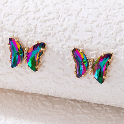 Crystal Rhinestone Animal Butterfly Stud Earrings