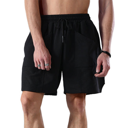 Pantalones cortos cargo multibolsillos de cintura alta de talla grande para hombre de verano