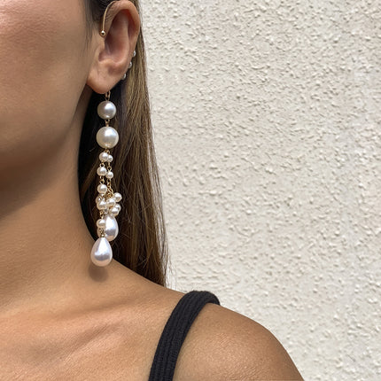 Großhandelsart- und weisedamen-Perlen-Troddel durchbohrte Ohr-Stulpe-Ohrringe