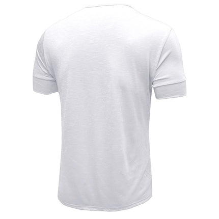 Camiseta de manga corta de verano de algodón con cuello redondo para hombre