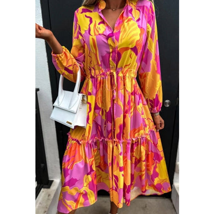 Wholesale Women's New Printed Loose Fashion Long Sleeve Dress