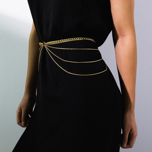 Fashion Body Chain Mehrschichtige geometrische Taillenkette