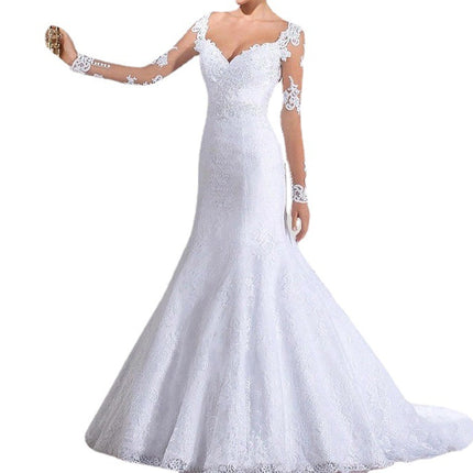 Großhandelsbrautdünnes Meerjungfrau-schleppendes Hochzeits-Kleid