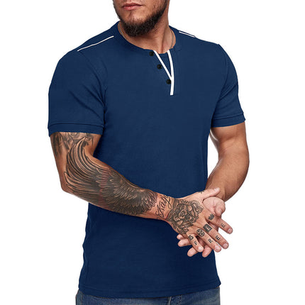 Wholesale Men's Summer Casual Sports V Neck Short Sleeve T-Shirt