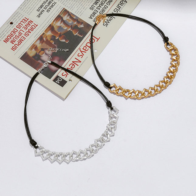 Herzform Geometrische Metall Trendy Short Design Halskette