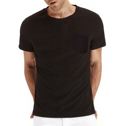 Camiseta de manga corta de color sólido informal de verano para hombre