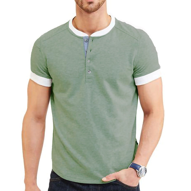 Einfarbiges, lockeres, lässiges Kurzarm-T-Shirt für Herren mit Rundhalsausschnitt