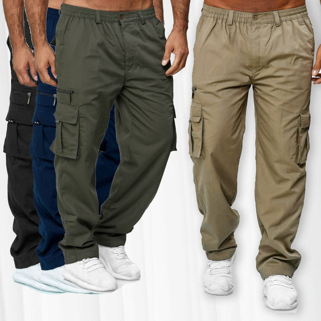 Wholesale Men's Casual Multi-Pocket Loose Straight Cargo Workout Pants