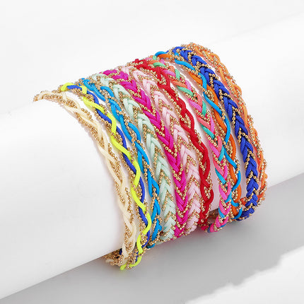 Ethnic Braided Twist Color Cord Bracelet Single