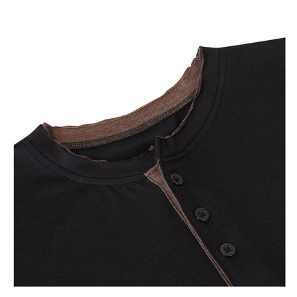 Wholesale Men's Autumn Casual Solid Color Long Sleeve T-Shirt