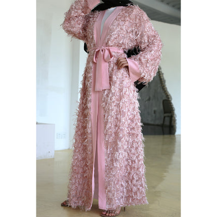 Ladies Fashion Fringed Robe Long Sleeve Cardigan Abaya