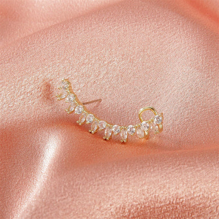 Zircon Earbone Clip Fashion Pendientes de clip de oreja de diamantes de imitación de una pieza