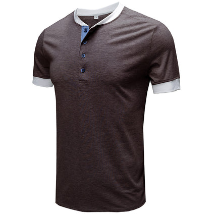 Wholesale Men's Solid Color Round Neck Loose Casual Short Sleeve T-Shirt