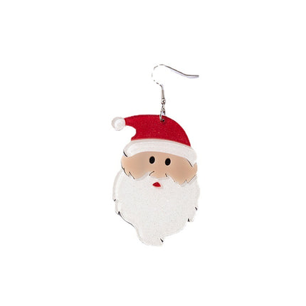 Weihnachtsharz-Glitter niedliche Cartoon-Weihnachtsmann-Ohrringe