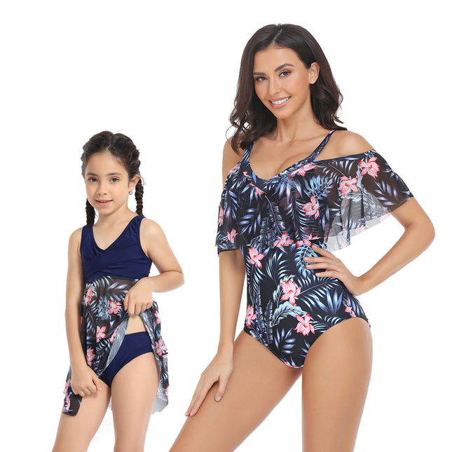 Wholesale Mother-Daughter Parent-child Mesh Two-piece Swimsuit