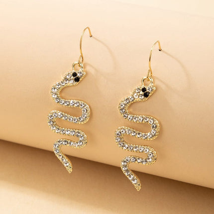 Women's Snake Set Rhinestones Elegant Earrings