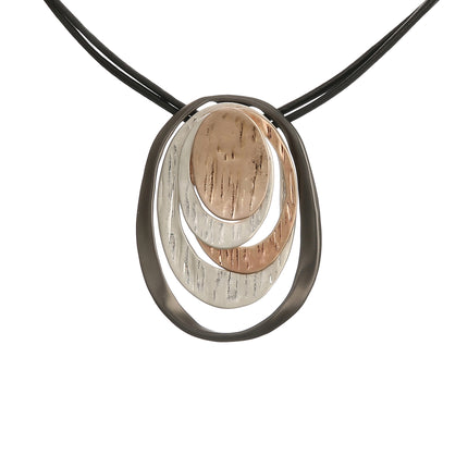 Wholesale Women's Simple Multilayer Oval Geometric Metal Long Necklace