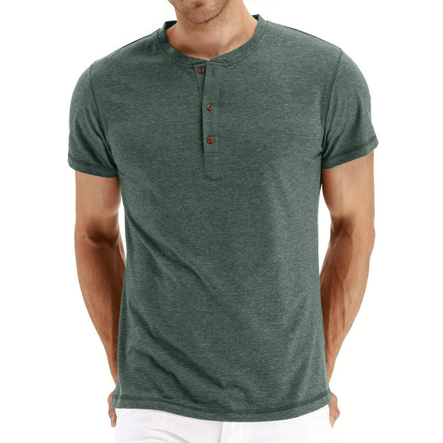 Lässiges einfarbiges Kurzarm-T-Shirt für Sommermänner