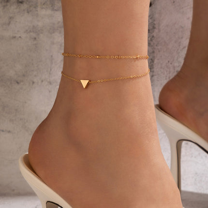 Double Heart Heart Beach Anklet