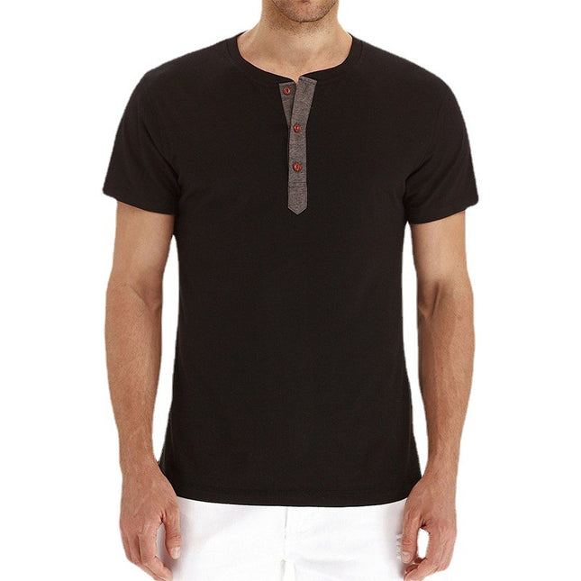 Lässiges einfarbiges Kurzarm-T-Shirt für Sommermänner