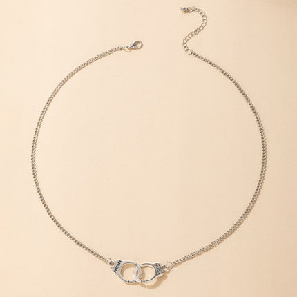 Handcuffs Letter Double Anklet Silver Chain Multilayer Anklet