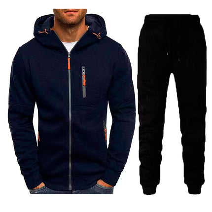 Herren Sport Casual Cardigan Hoodie Jogger Set