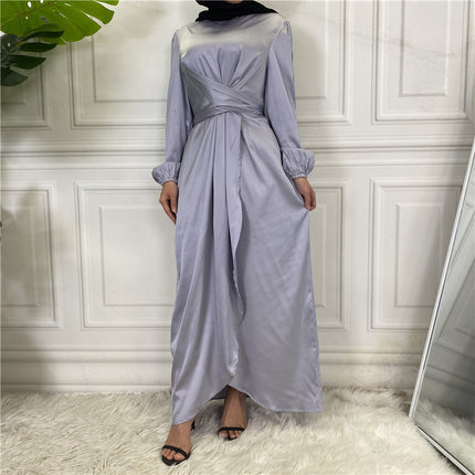Vestido de túnica de Dubái de Oriente Medio con tirantes falsos de dos piezas para mujer
