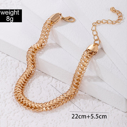 Fishtail Chain Hollow Single Anklet