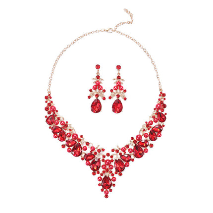 Großhandel Perlenkette Ohrringe Set Überzug Legierung Modeschmuck