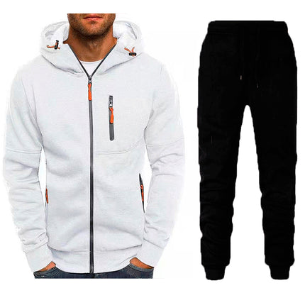 Wholesale Men's Sports Casual Cardigan Hoodie Jogger Two Piece Set