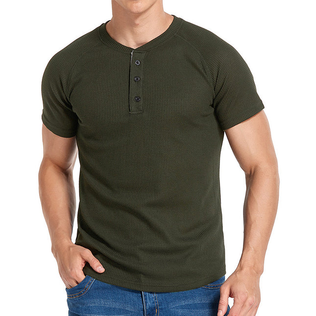 Lässiges, einfarbiges Kurzarm-T-Shirt für Herren