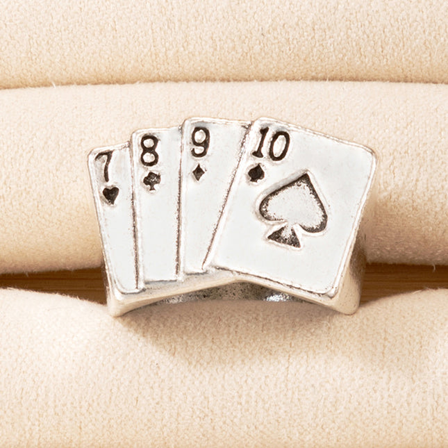 Venta al por mayor personalidad Vintage Spades Poker solo anillo
